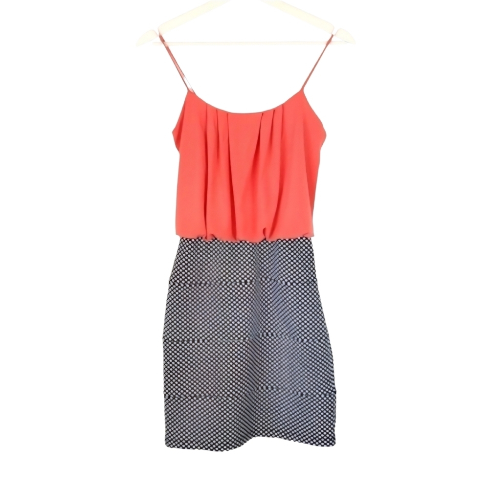 Sweet Storm Y2K Vintage Colorblock Cami Dress Peach Orange Navy Blue Coastal, S